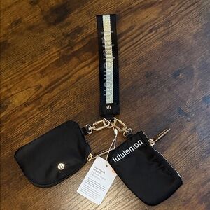 lululemon athletica Black and Gold Keychain Pouch Duo